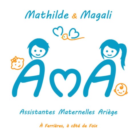 Mathilde & Magali, asssistantes maternelles d'Ariège à Ferrières, à coté de Foix Logo AMA by MaM | Mathilde & Magali, asssistantes maternelles d'Ariège